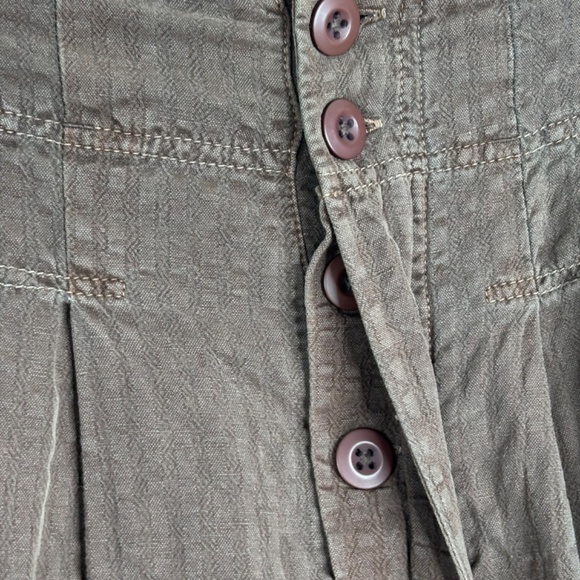 Free People Thin Line Straight Chino Pant 6 Linen Trouser Wide Leg Slouchy Brown - Picture 5 of 14